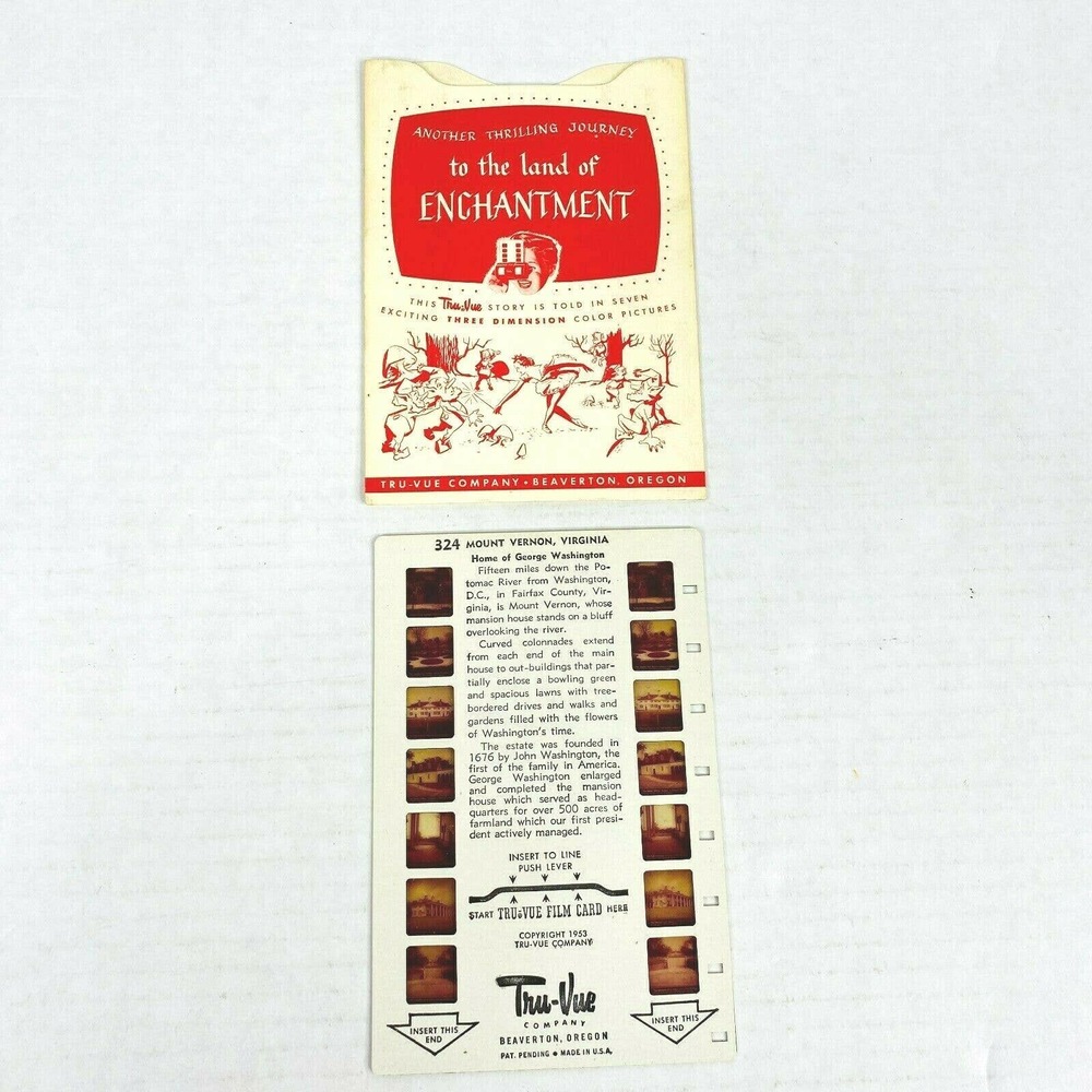 VTG 1953 Mount Vernon VA TRU VUE FILM CARD‎